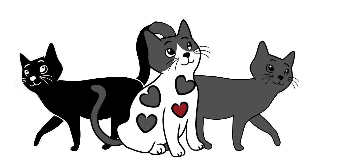 Precious Purrs three-cat logo